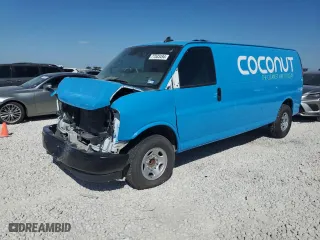 2021 GMC Savana Cargo Van with VIN 1GTW7BFP8M1153165, listed as a Copart auction lot 77533494 with 0 mi miles and Clean Title. Bid and sale history available at carsss.com. Image 1.
