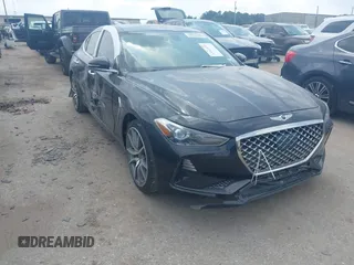 2021 Genesis G70 3.3T with VIN KMTG74LEXMU071473, listed as a IAAI auction lot 42061698 with 53,949 mi miles and . Bid and sale history available at DreamBid. Image 1.