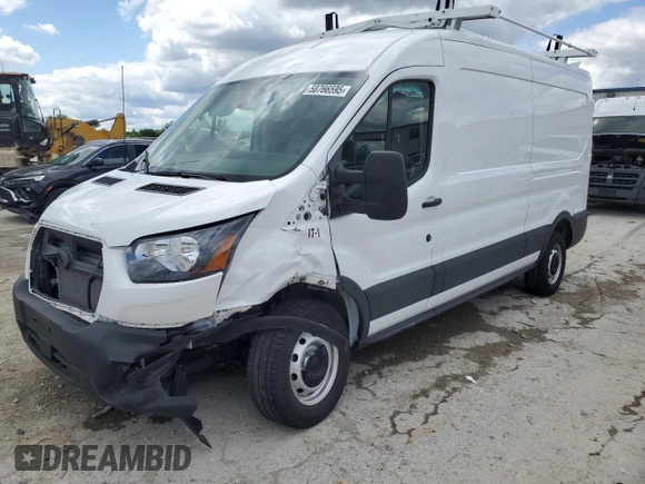 2023 Ford Transit Cargo with VIN 1FTBR1C83PKA24362, listed as a Copart auction lot 58766595 with 7,047 mi miles and Salvage title. Bid and sale history available at DreamBid. Image 1.