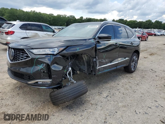 2025 Acura MDX Advance with VIN 5J8YE1H89SL024448, listed as a Copart auction lot 63083325 with 2,697 mi miles and Salvage title. Bid and sale history available at DreamBid. Image 1.