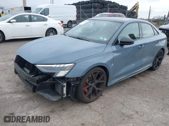 2023 Audi RS 3 with VIN WUAG4DGY9PA905303, listed as a IAAI auction lot 41728962 with 16,896 mi miles. Bid and sale history available at carsss.com. Image 17.