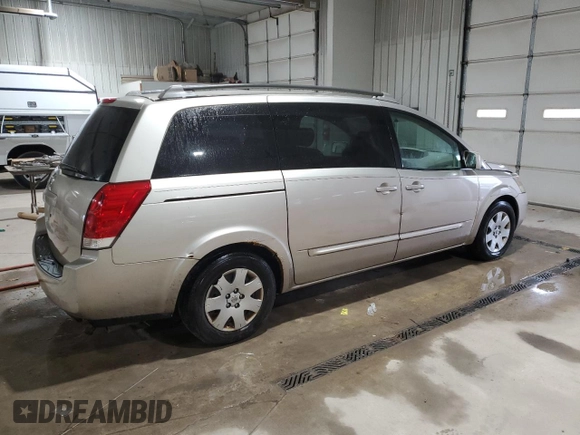 2005 Nissan Quest SL with VIN 5N1BV28U85N138422, listed as a Copart auction lot 82899984 with 0 mi miles and Salvage Title. Bid and sale history available at carsss.com. Image 3.
