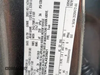 2020 Ford F-150 XL with VIN 1FTEW1CP5LKE35821, listed as a Copart auction lot 58717205 with 69,973 mi miles and Salvage title. Bid and sale history available at DreamBid. Image 12.