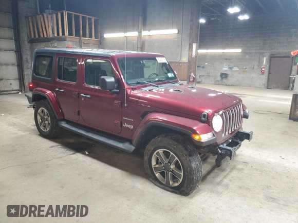 2021 Jeep Wrangler Unlimited Sahara z VIN 1C4HJXEGXMW758252, wystawiony jako Copart lot #50489015 z przebiegiem 38 388 mil mil oraz Szkoda całkowita • Salvage title. Historia ofert i sprzedaży dostępna na DreamBid. Obrazek 4.