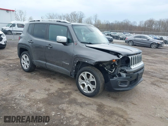 2017 Jeep Renegade Limited z VIN ZACCJBDB4HPF23660, wystawiony jako IAAI lot #42118052 z przebiegiem 134 799 mil mil oraz . Historia ofert i sprzedaży dostępna na DreamBid. Obrazek 1.