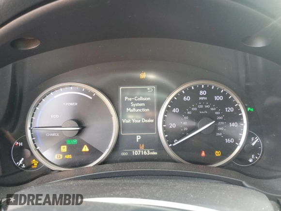 2018 Lexus NX 300h with VIN JTJBJRBZ8J2093102, listed as a Copart auction lot 51307455 with 107,163 mi miles and Clean title. Bid and sale history available at DreamBid. Image 9.