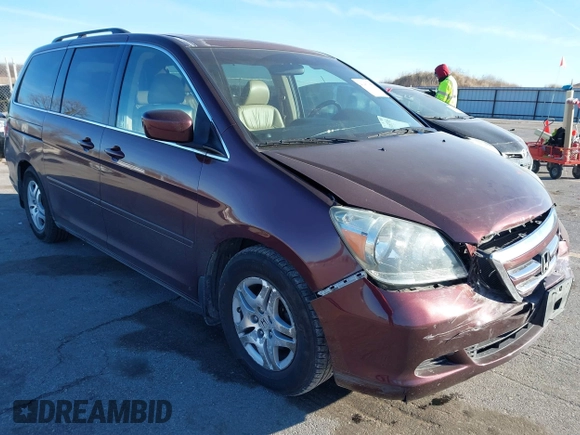 2007 Honda Odyssey EX-L with VIN 5FNRL38697B460066, listed as a IAAI auction lot 41453305 with 169,008 mi miles. Bid and sale history available at carsss.com. Image 1.