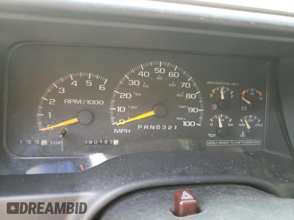 1997 Chevrolet Silverado 1500 with VIN 2GCEK19R4V1250361, listed as a Copart auction lot 48798925 with 90,193 mi miles and Salvage Title. Bid and sale history available at DreamBid. Image 9.