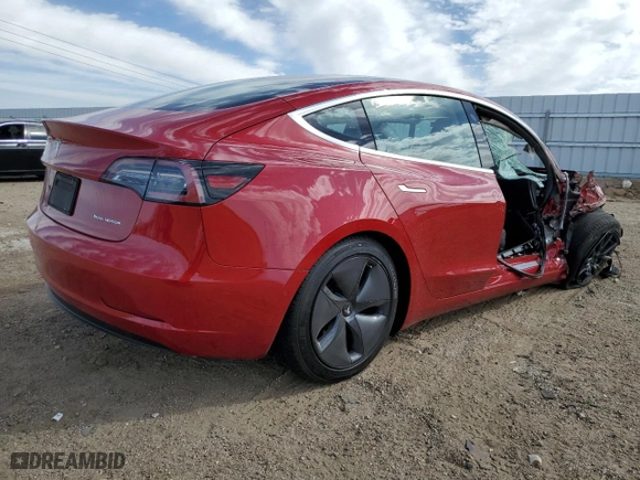 2019 Tesla Model 3 Long Range with VIN 5YJ3E1EB1KF387273, listed as a Copart auction lot 47318605 with 57,111 mi miles and Salvage Title. Bid and sale history available at carsss.com. Image 3.