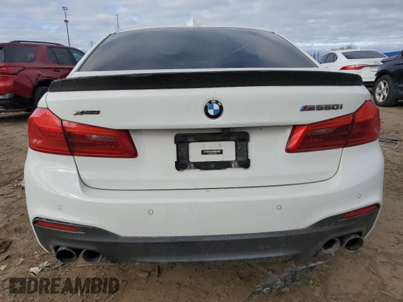 2019 BMW 5 Series M550i xDrive with VIN WBAJB9C58KB287991, listed as a Copart auction lot 53206135 with Not provided miles and Salvage title. Bid and sale history available at DreamBid. Image 6.