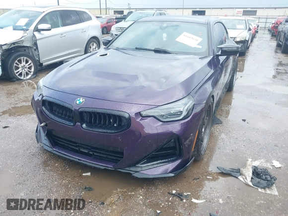 2022 BMW 2 Series M240i xDrive with VIN 3MW53CM03N8C68415, listed as a IAAI auction lot 41443638 with 37,209 mi miles. Bid and sale history available at carsss.com. Image 6.
