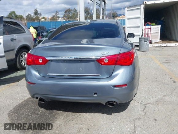 2014 Infiniti Q50 with VIN JN1BV7AP4EM685699, listed as a IAAI auction lot 41765788 with 117,127 mi miles. Bid and sale history available at carsss.com. Image 16.