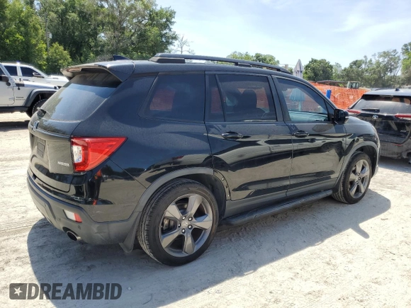 2019 Honda Passport Touring with VIN 5FNYF7H93KB004402, listed as a Copart auction lot 57576185 with 54,597 mi miles and Salvage title. Bid and sale history available at DreamBid. Image 3.
