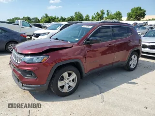 2022 Jeep Compass Altitude with VIN 3C4NJCBB1NT140152, listed as a Copart auction lot 63710165 with 51,256 mi miles and Clean title. Bid and sale history available at DreamBid. Image 1.