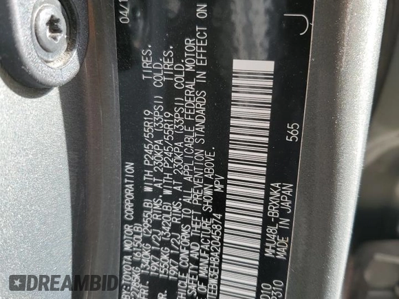2010 Toyota Highlander Hybrid with VIN JTEBW3EH8A2045874, listed as a Copart auction lot 49644965 with 130,070 mi miles and Salvage Title. Bid and sale history available at carsss.com. Image 12.