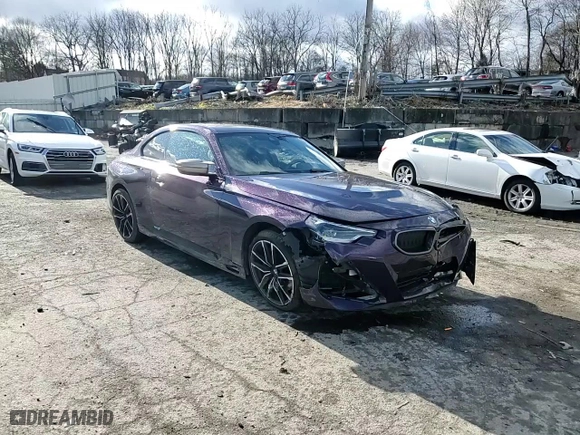 2022 BMW 2 Series M240i xDrive with VIN 3MW53CM09N8C49139, listed as a Copart auction lot 87320934 with 26,753 mi miles and Salvage Title. Bid and sale history available at carsss.com. Image 11.
