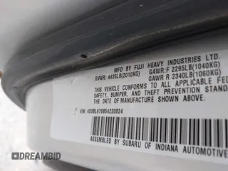 2005 Subaru Legacy GT Limited with VIN 4S3BL676854220824, listed as a IAAI auction lot 42347882 with 156,864 mi miles and . Bid and sale history available at DreamBid. Image 9.