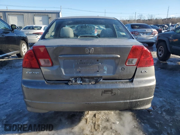 2004 Honda Civic EX with VIN 2HGES26854H613579, listed as a Copart auction lot 43901315 with 133,188 mi miles and Clean Title. Bid and sale history available at DreamBid. Image 6.