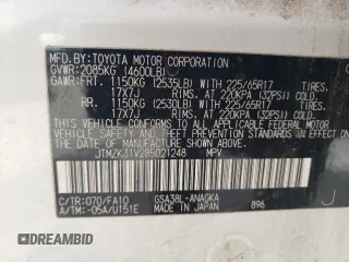 2008 Toyota RAV4 Ltd with VIN JTMZK31V285021248, listed as a Copart auction lot 48809355 with 160,863 mi miles and Salvage Title. Bid and sale history available at carsss.com. Image 16.