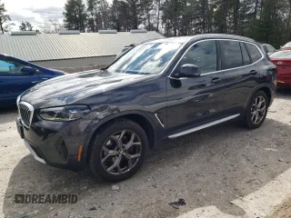 2022 BMW X3 xDrive30i with VIN 5UX53DP07N9K59614, listed as a Copart auction lot 45942415 with 27,961 mi miles and Salvage Title. Bid and sale history available at DreamBid. Image 1.