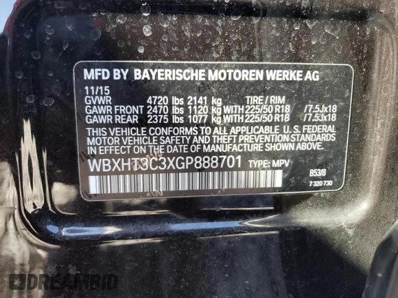 2016 BMW X1 xDrive28i z VIN WBXHT3C3XGP888701, wystawiony jako Copart lot #51409205 z przebiegiem 94 713 mil mil oraz Szkoda całkowita • Salvage title. Historia ofert i sprzedaży dostępna na DreamBid. Obrazek 13.