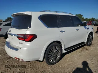 2019 Infiniti QX80 LUXE with VIN JN8AZ2NE7K9231734, listed as a Copart auction lot 69708214 with 57,078 mi miles and Salvage Title. Bid and sale history available at carsss.com. Image 3.
