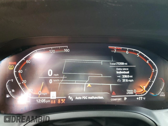 2022 BMW 2 Series 230i with VIN 3MW23CM02N8C35067, listed as a Copart auction lot 88722915 with 77,259 mi miles and Non Repairable. Bid and sale history available at carsss.com. Image 9.