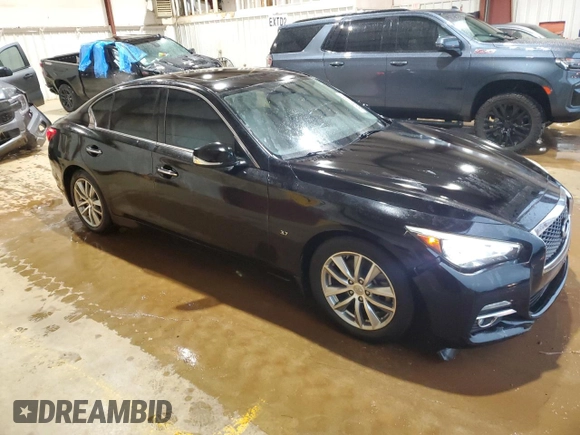 2015 Infiniti Q50 Premium with VIN JN1BV7AP6FM350140, listed as a Copart auction lot 56067465 with 125,241 mi miles and Salvage title. Bid and sale history available at DreamBid. Image 4.