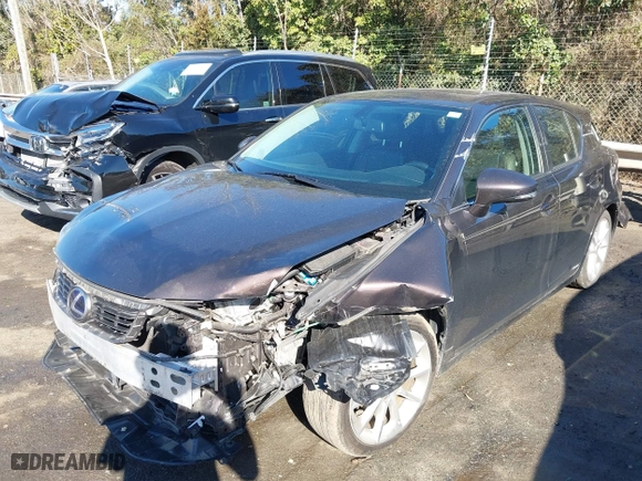 2012 Lexus CT 200h with VIN JTHKD5BH6C2109616, listed as a IAAI auction lot 41774576 with 95,628 mi miles. Bid and sale history available at carsss.com. Image 2.