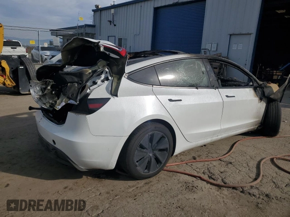 2024 Tesla Model 3 with VIN 5YJ3E1EA9RF858023, listed as a Copart auction lot 45086145 with 0 mi miles and Non Repairable. Bid and sale history available at carsss.com. Image 3.
