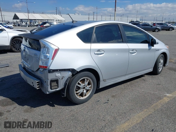 2011 Toyota Prius I with VIN JTDKN3DU3B0283148, listed as a IAAI auction lot 41745665 with 166,688 mi miles. Bid and sale history available at carsss.com. Image 4.