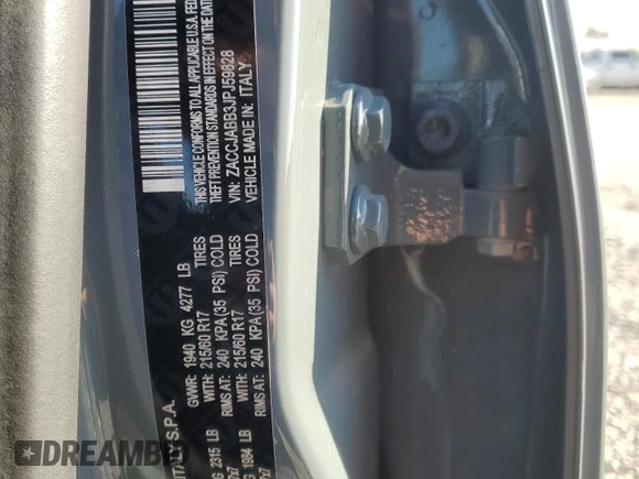 2018 Jeep Renegade Latitude z VIN ZACCJABB3JPJ59828, wystawiony jako Copart lot #42498775 z przebiegiem 92 448 mil mil oraz Szkoda całkowita • Salvage title. Historia ofert i sprzedaży dostępna na DreamBid. Obrazek 13.