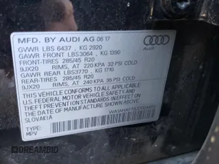 2018 Audi Q7 Premium with VIN WA1AHAF78JD004454, listed as a Copart auction lot 82393654 with 131,091 mi miles and Salvage title. Bid and sale history available at DreamBid. Image 14.