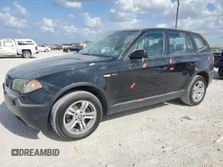 2004 BMW X3 3.0i z VIN WBXPA93444WC30101, wystawiony jako Copart lot #53448485 z przebiegiem 107 714 mil mil oraz Szkody całkowita. Historia ofert i sprzedaży dostępna na DreamBid. Obrazek 1.