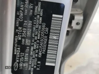 2012 Hyundai Accent SE with VIN KMHCU5AE6CU053660, listed as a Copart auction lot 45714055 with 87,913 mi miles and Salvage Title. Bid and sale history available at carsss.com. Image 12.