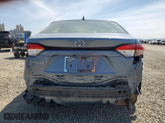2021 Toyota Corolla LE with VIN JTDEPMAE0MJ164464, listed as a Copart auction lot 51067825 with 37,299 mi miles and Salvage Title. Bid and sale history available at DreamBid. Image 6.