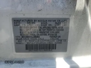2020 Nissan Versa SV z VIN 3N1CN8EV1LL880363, wystawiony jako Copart lot #54421695 z przebiegiem 58 782 mil mil oraz Szkoda całkowita • Salvage title. Historia ofert i sprzedaży dostępna na DreamBid. Obrazek 12.