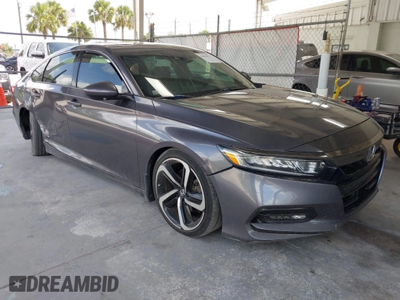 2019 Honda Accord Sport with VIN 1HGCV2F33KA015456, listed as a IAAI auction lot 42470172 with 87,477 mi miles and . Bid and sale history available at DreamBid. Image 1.