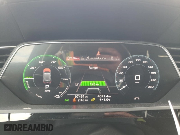 2022 Audi e-tron Premium with VIN WA1AAAGE4NB023103, listed as a Copart auction lot 43551575 with 97,461 mi miles and Salvage Title. Bid and sale history available at DreamBid. Image 9.