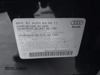 2012 Audi Q5 Premium Plus with VIN WA1LFAFP6CA008313, listed as a IAAI auction lot 42672679 with 158,088 mi miles and . Bid and sale history available at DreamBid. Image 9.