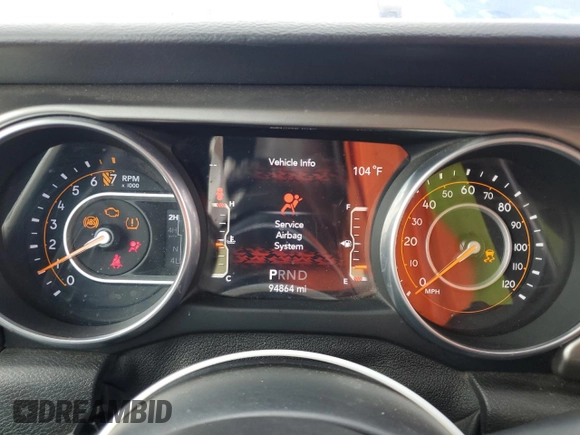 2018 Jeep Wrangler Unlimited Sahara with VIN 1C4HJXEG4JW215801, listed as a Copart auction lot 61774965 with 94,864 mi miles and Salvage title. Bid and sale history available at DreamBid. Image 9.