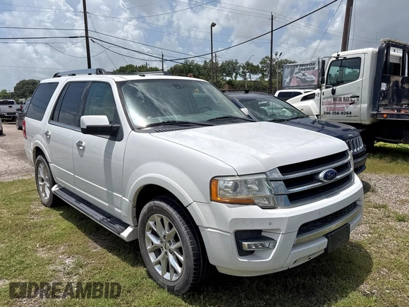 2017 Ford Expedition Limited with VIN 1FMJU1KT8HEA12008, listed as a Copart auction lot 61261115 with 46,620 mi miles and Clean title. Bid and sale history available at DreamBid. Image 1.