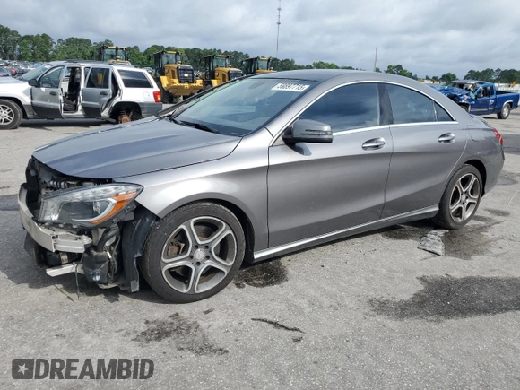 2014 Mercedes-Benz CLA 250 with VIN WDDSJ4GBXEN133966, listed as a Copart auction lot 59897715 with 100,509 mi miles and Salvage title. Bid and sale history available at DreamBid. Image 1.
