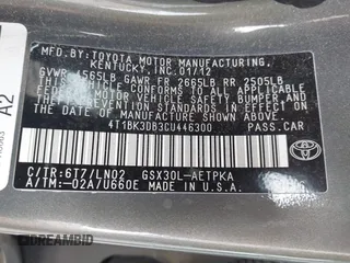 2012 Toyota Avalon with VIN 4T1BK3DB3CU446300, listed as a IAAI auction lot 42652017 with 192,032 mi miles and . Bid and sale history available at DreamBid. Image 9.