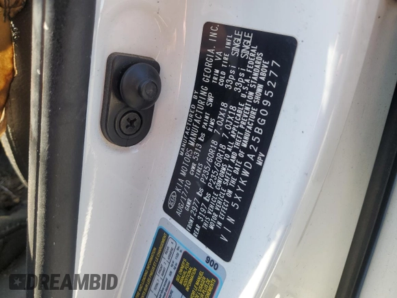 2011 Kia Sorento SX with VIN 5XYKWDA25BG095277, listed as a Copart auction lot 52531385 with Not Provided miles and Salvage Title. Bid and sale history available at carsss.com. Image 13.