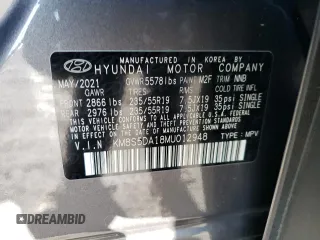 2021 Hyundai Santa Fe Hybrid Limited with VIN KM8S5DA18MU012948, listed as a Copart auction lot 80180013 with 24,942 mi miles. Bid and sale history available at carsss.com. Image 16.
