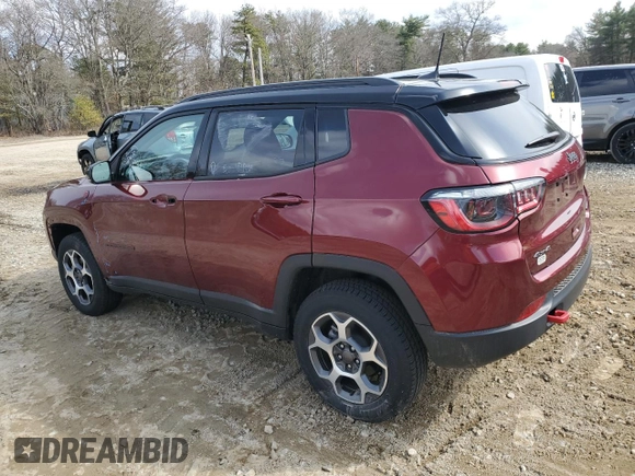 2022 Jeep Compass Trailhawk z VIN 3C4NJDDB3NT229952, wystawiony jako Copart lot #50379625 z przebiegiem 17 737 mil mil oraz Szkoda całkowita • Salvage title. Historia ofert i sprzedaży dostępna na DreamBid. Obrazek 2.