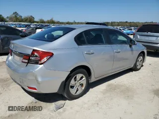 2015 Honda Civic LX with VIN 19XFB2F52FE104119, listed as a Copart auction lot 53857125 with 61,611 mi miles and Salvage Title. Bid and sale history available at carsss.com. Image 3.