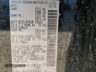 2019 Nissan Pathfinder SL with VIN 5N1DR2MN9KC585277, listed as a Copart auction lot 46612085 with 142,152 mi miles and Salvage title. Bid and sale history available at DreamBid. Image 14.