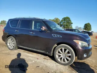 2012 Infiniti QX56 8-passenger with VIN JN8AZ2ND0C9716421, listed as a Copart auction lot 80701904 with 124,124 mi miles and Clean Title. Bid and sale history available at carsss.com. Image 4.